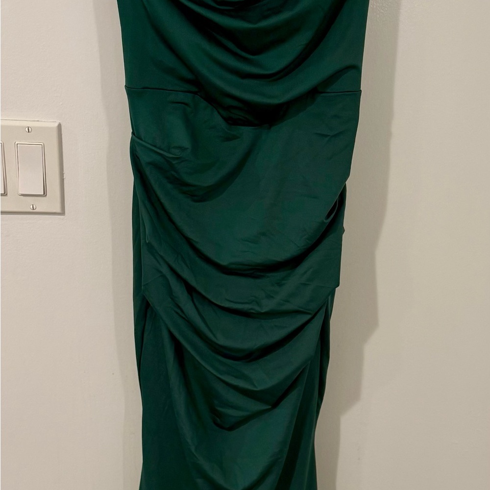 Elegant Green Draped Dress